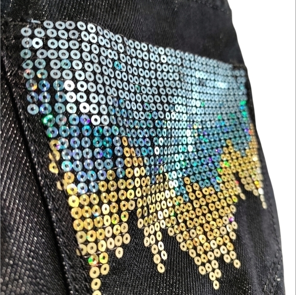 Express Stella Boot Leg Jeans Size 2 Shimmer and Embellished - Picture 4 of 10